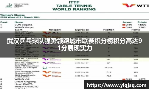 武汉乒乓球队强势领跑城市联赛积分榜积分高达91分展现实力